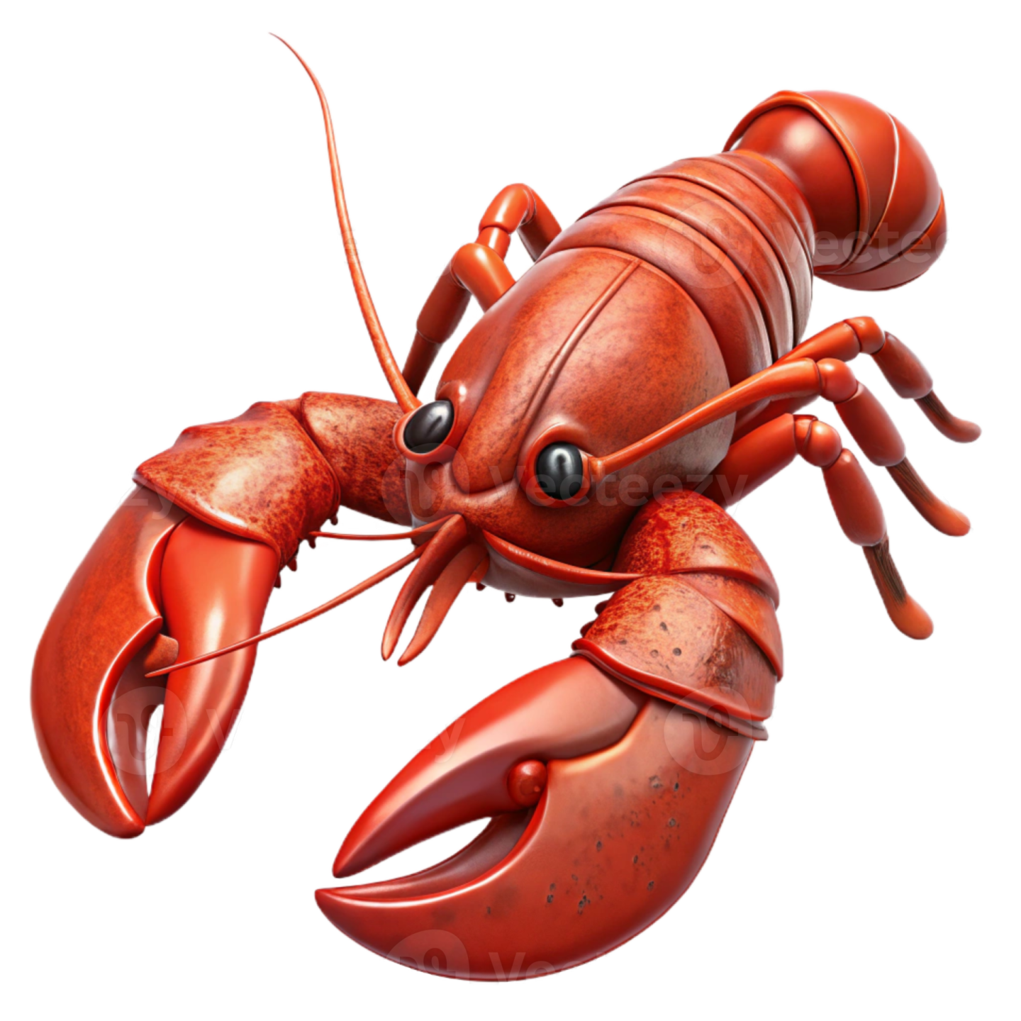 a red lobster on white background