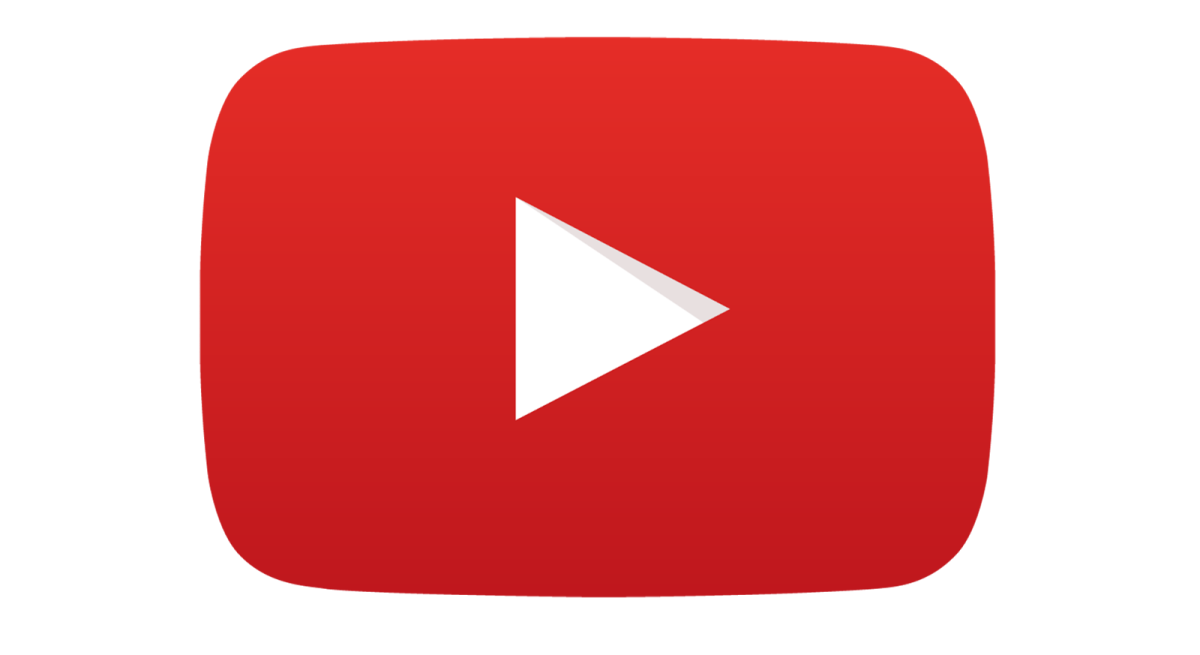 a red youtube icon on a white background