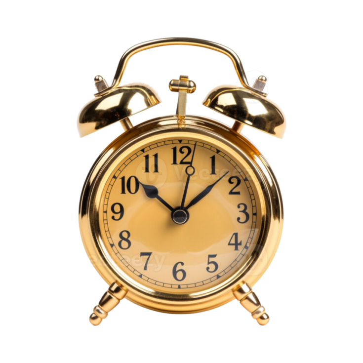 an alarm clock on a white background