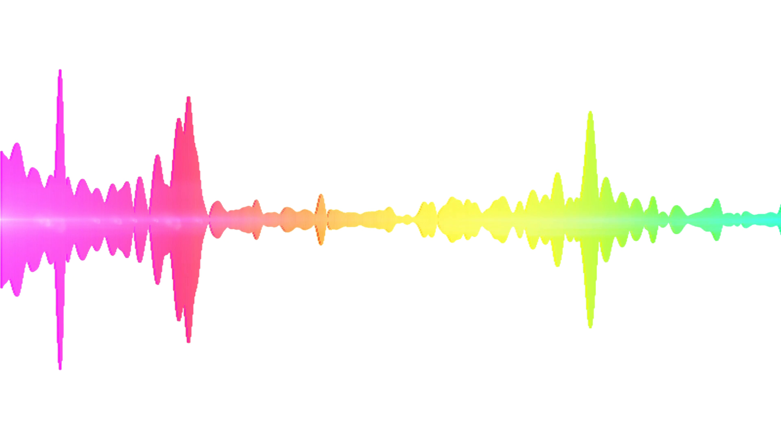 a colorful sound wave on a white background
