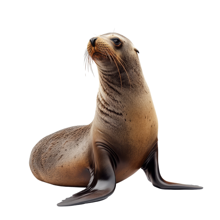 a seal sitting on top of a white surface