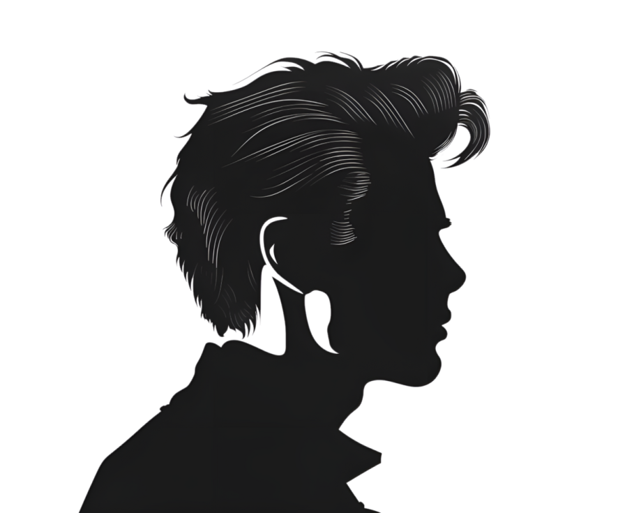 a black and white silhouette of a man's face