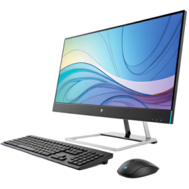 a desktop computer with a keyboard and mouse