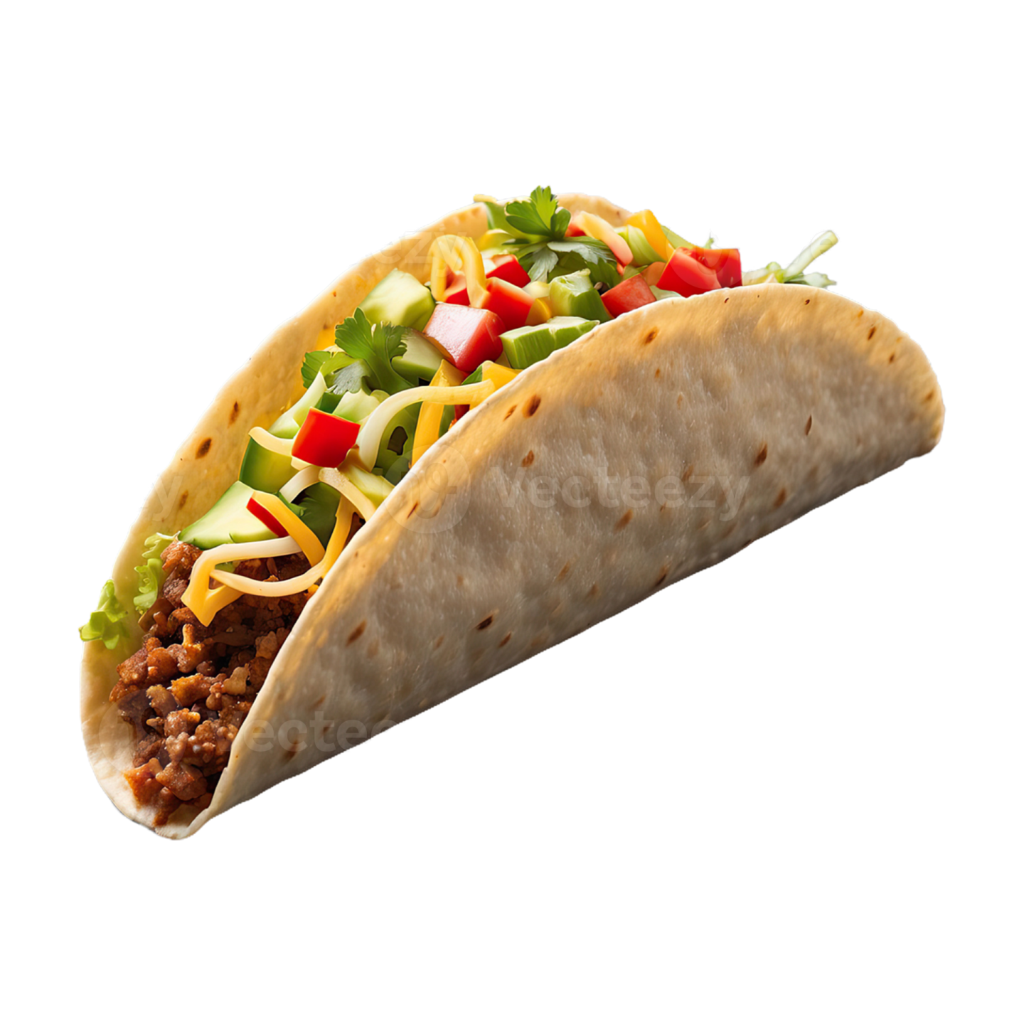 a tacoa filled with meat and vegetables