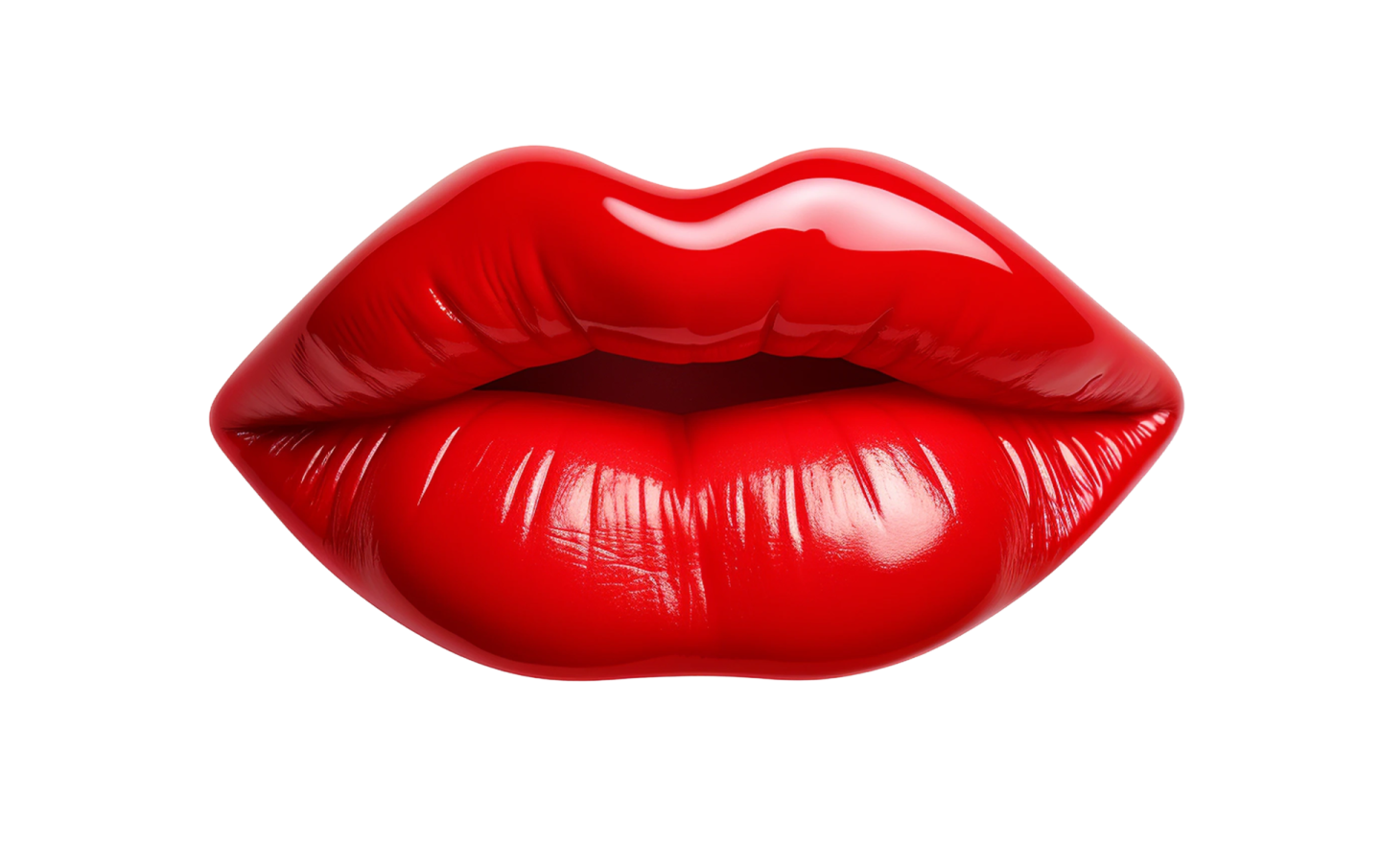 red lips on white background