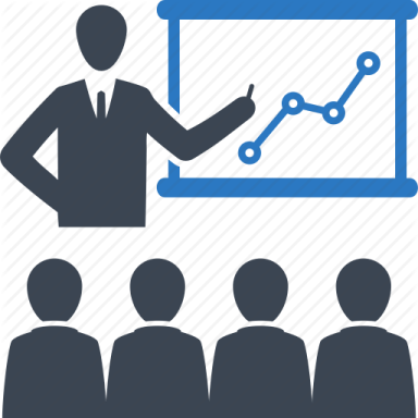 a man giving a presentation to a group of people