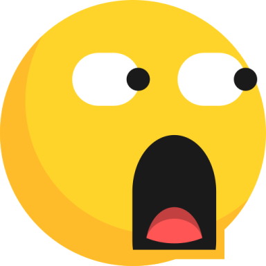 a yellow smiley face with an open mouth