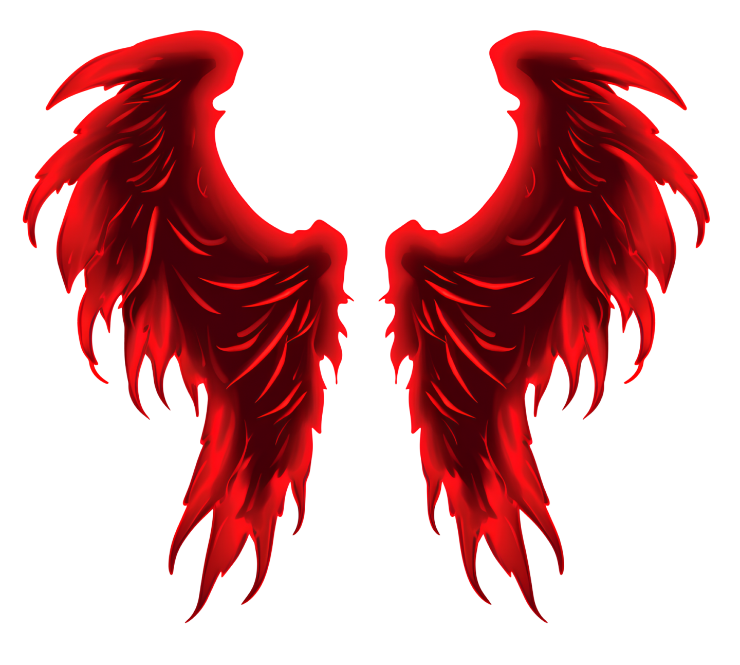 two red wings on a white background