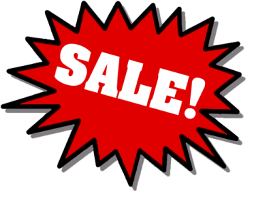 a red speech bubble with the word sale on it