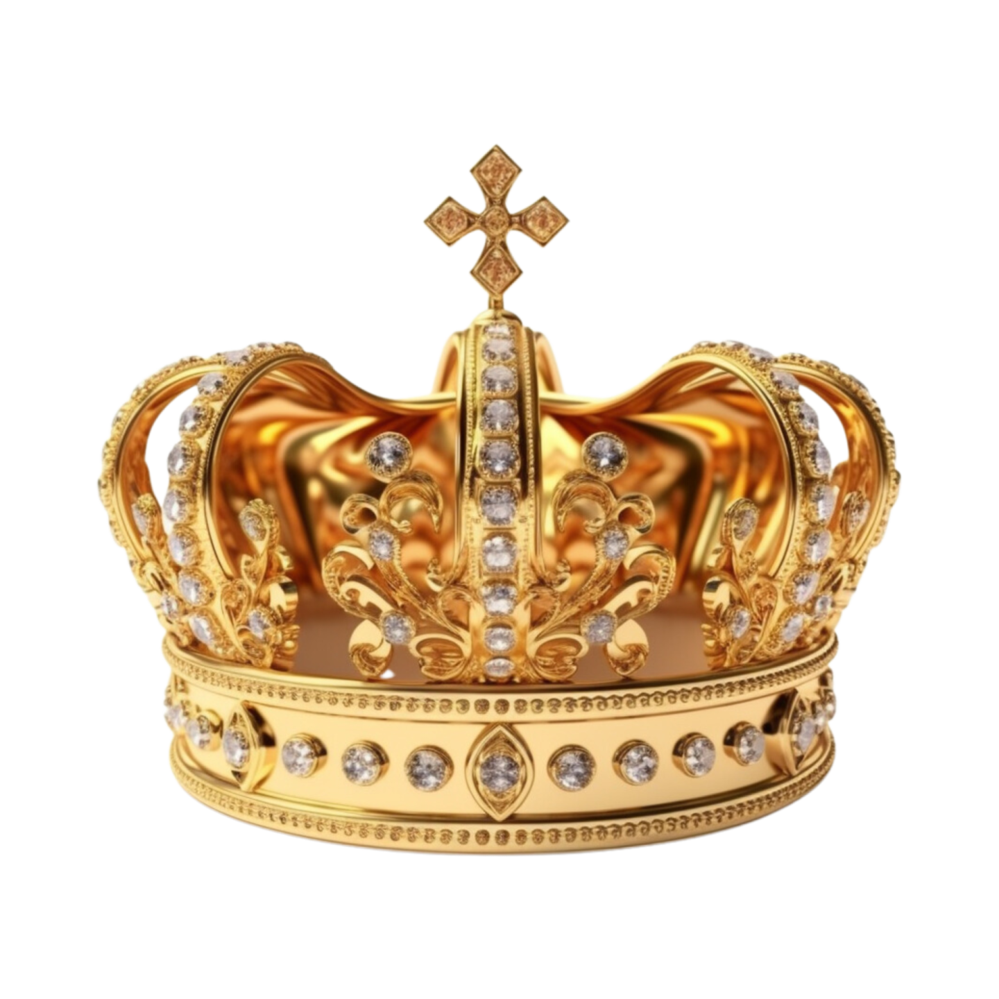 a golden crown on a white background