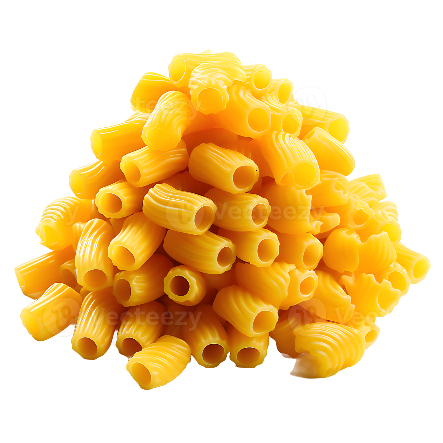 a pile of pasta on a white background