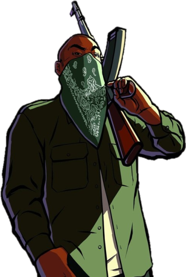 a drawing of a man with a gun in his hand