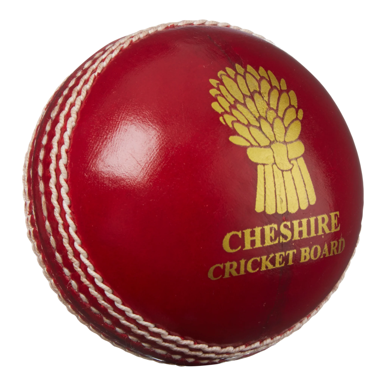 a red cricket ball on a white background