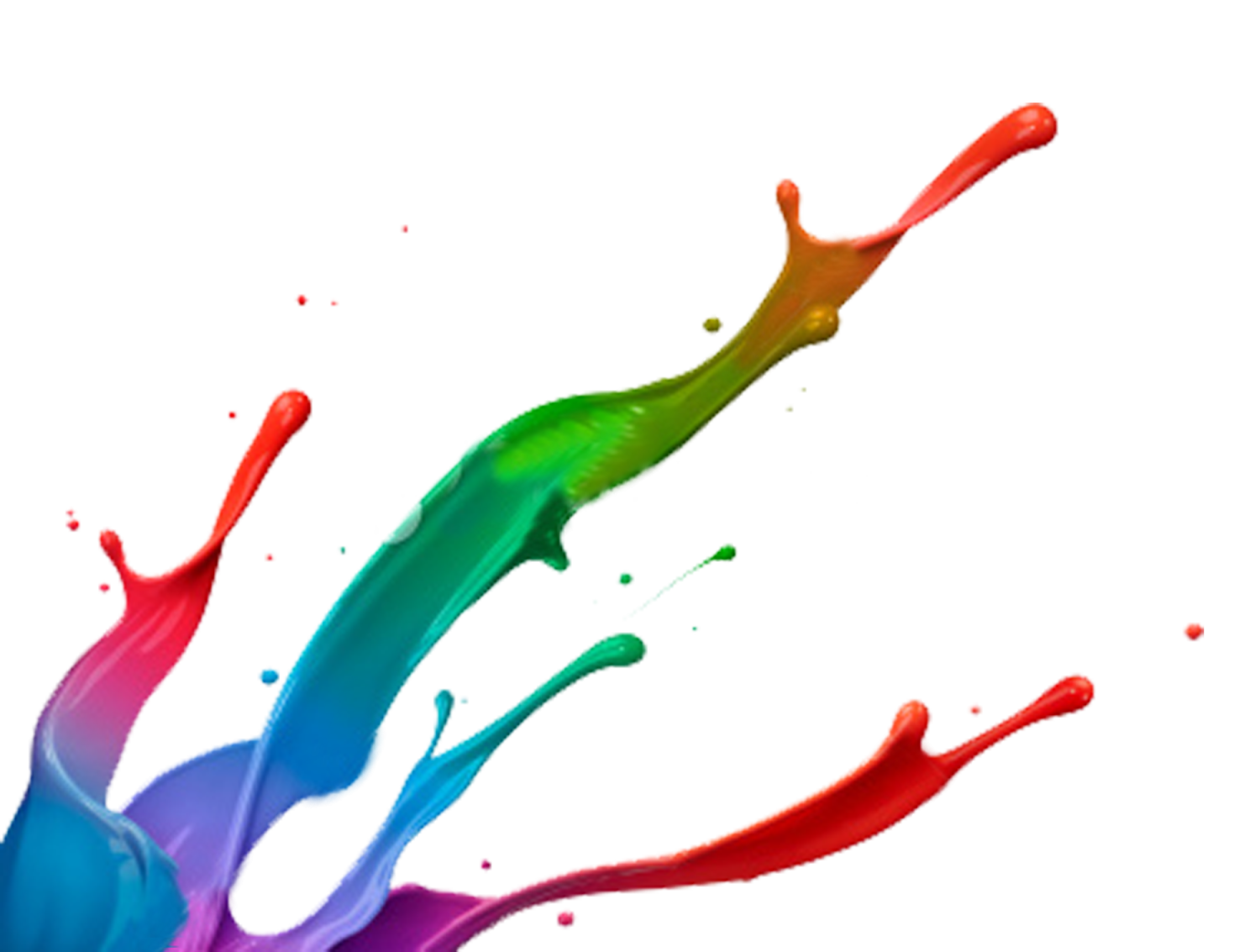 colorful paint splashs on a white background
