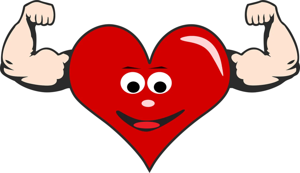 a cartoon heart with arms and legs