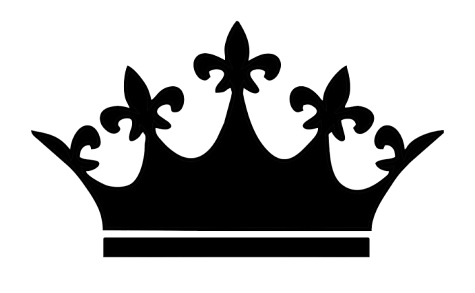a black and white silhouette of a crown