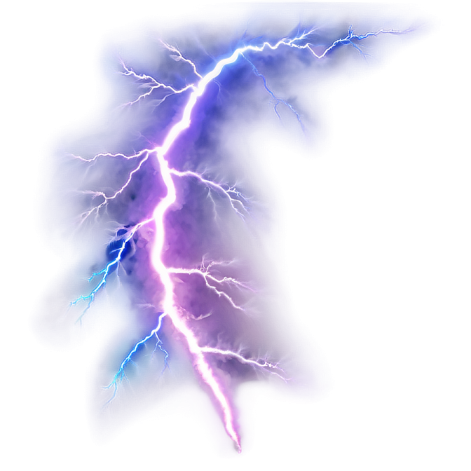 a lightning bolt on a white background