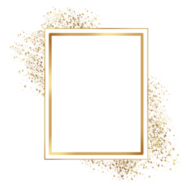 a gold frame on a white background