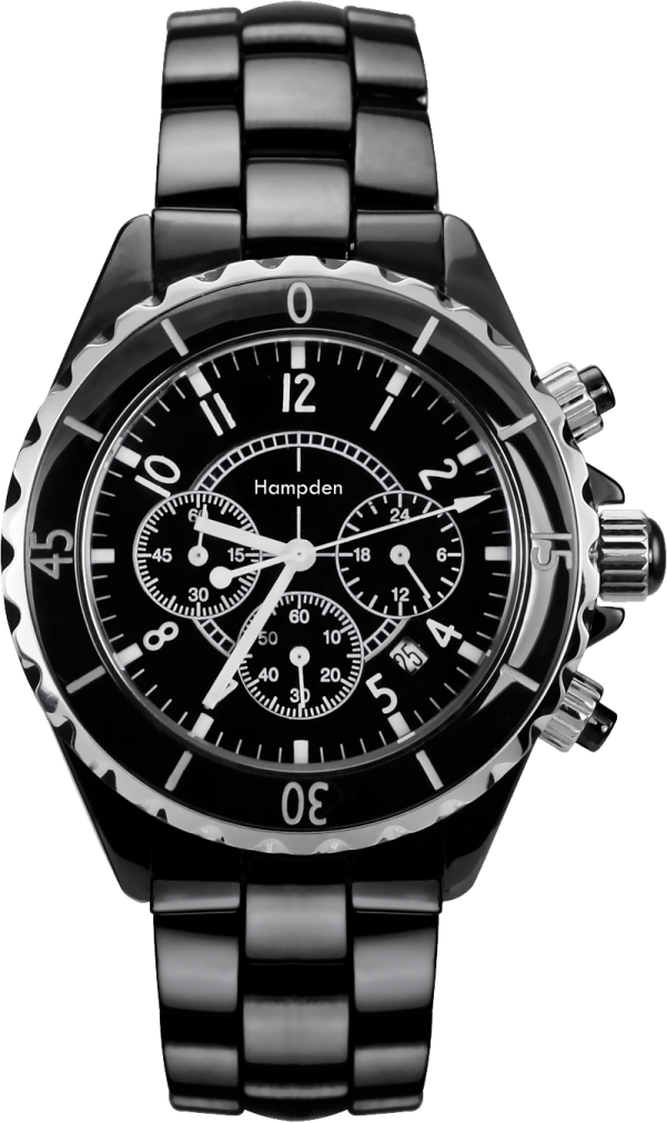 a black watch on a white background