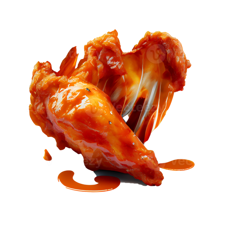 chicken wings with sauce on a white background