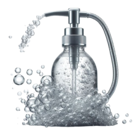 a bottle with water pouring out of it