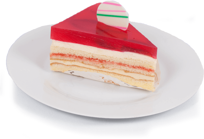 a piece of cake on a white plate