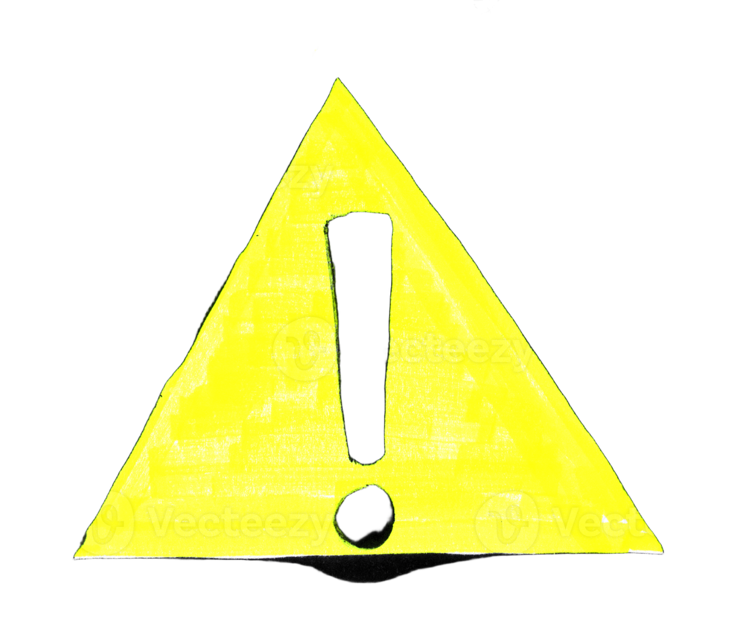 a yellow triangle with a black arrow on it