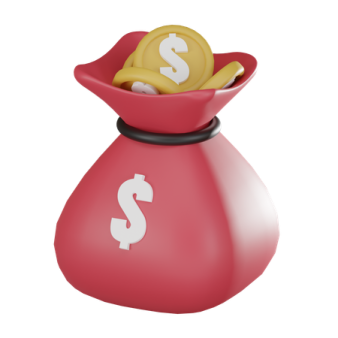 a money bag with a dollar sign in it