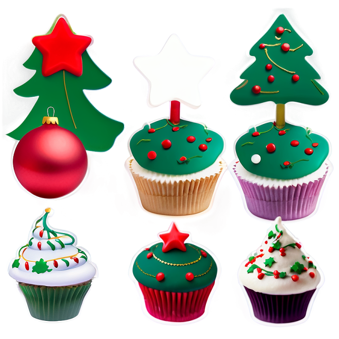a bunch of cupcakes with decorations on them