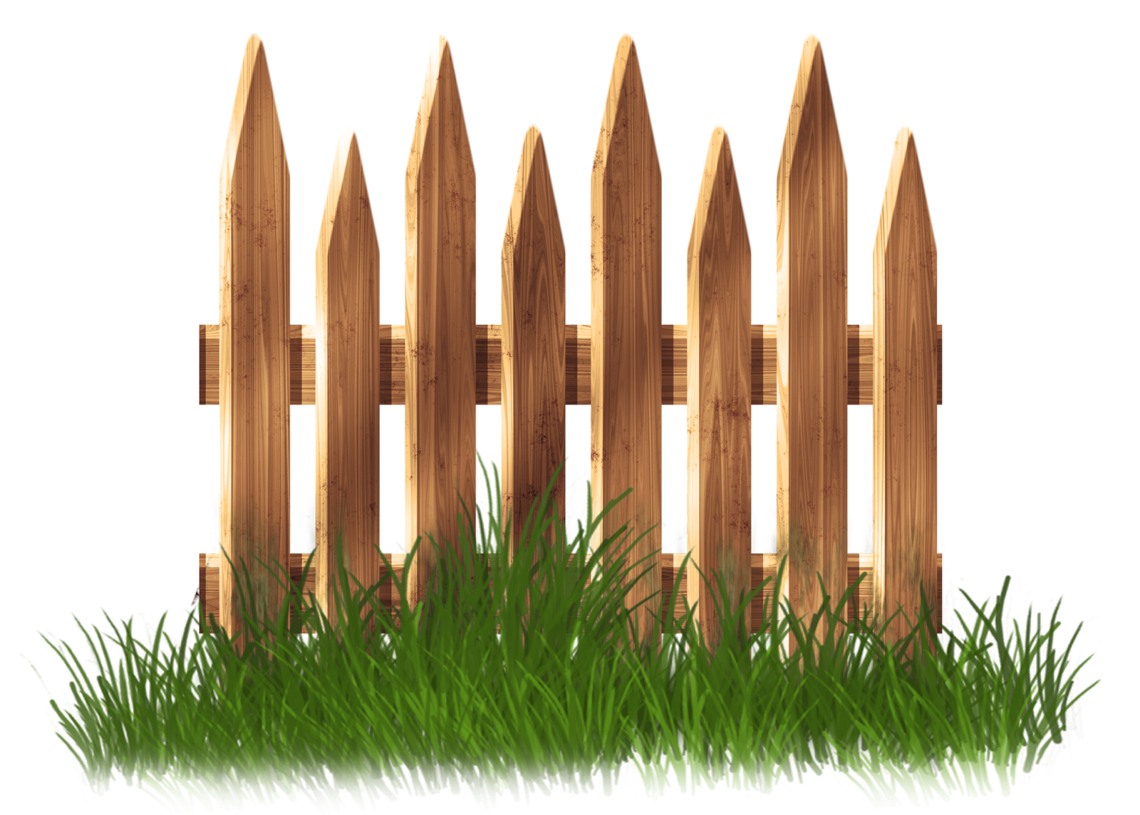 a wooden fence with green grass