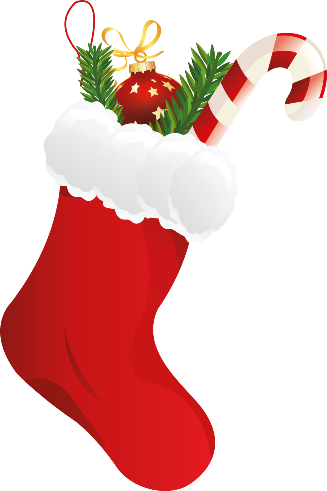 a christmas stocking with a candy and candy cane