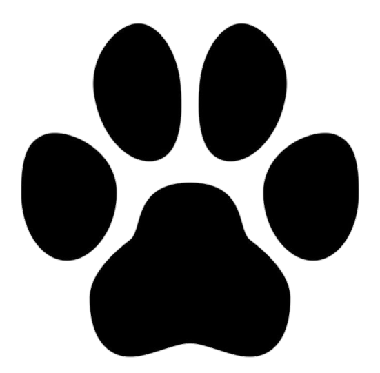 a black paw on a white background