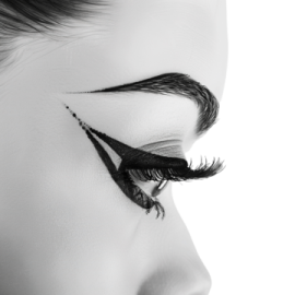 a black and white photo of a woman's face