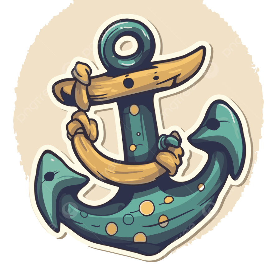 an anchor sticker on a white background