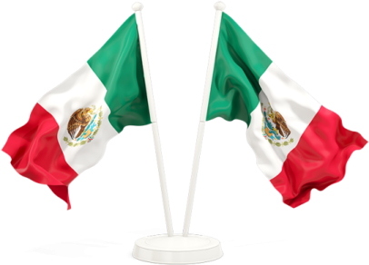 two mexican flags on a white background