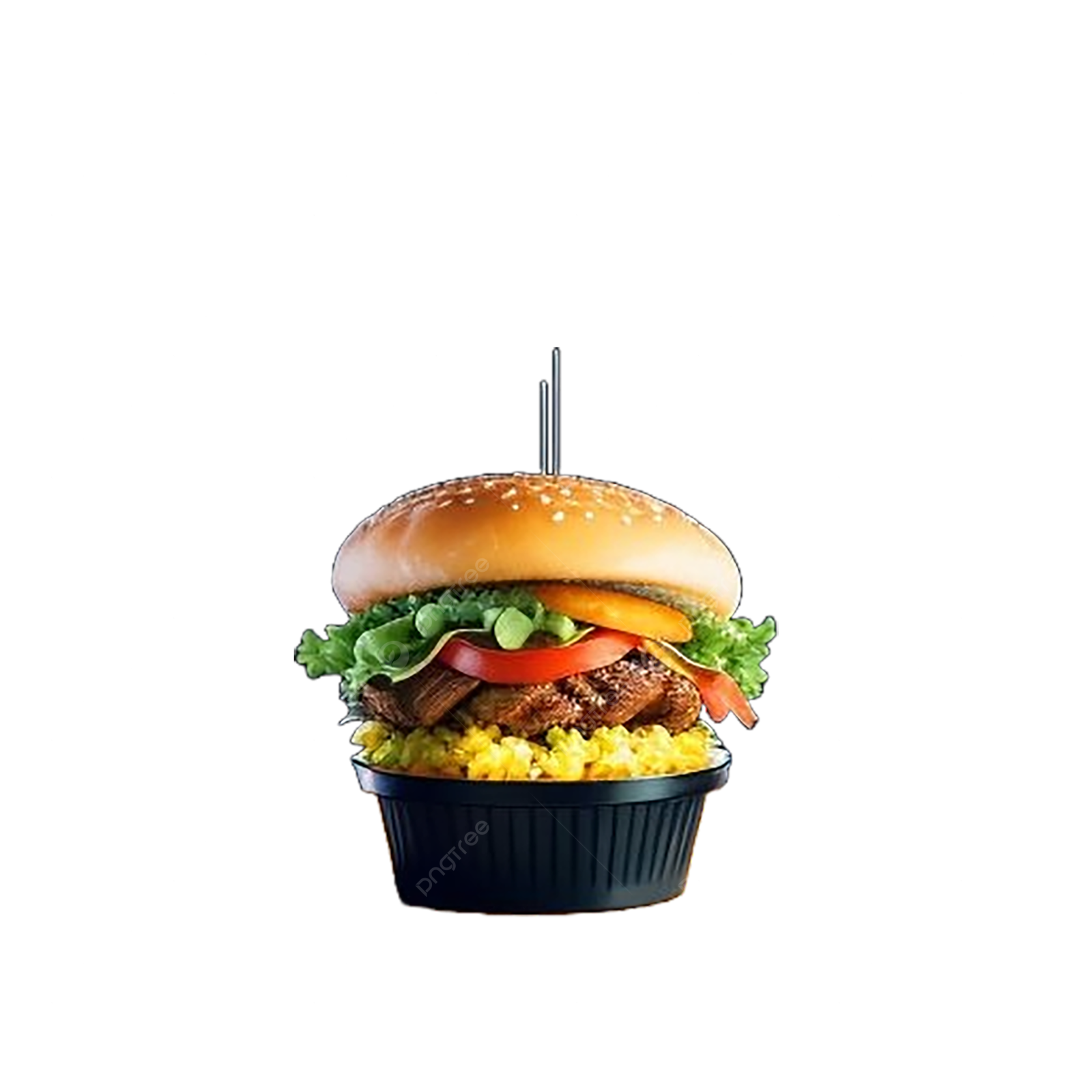 a hamburger on a white background