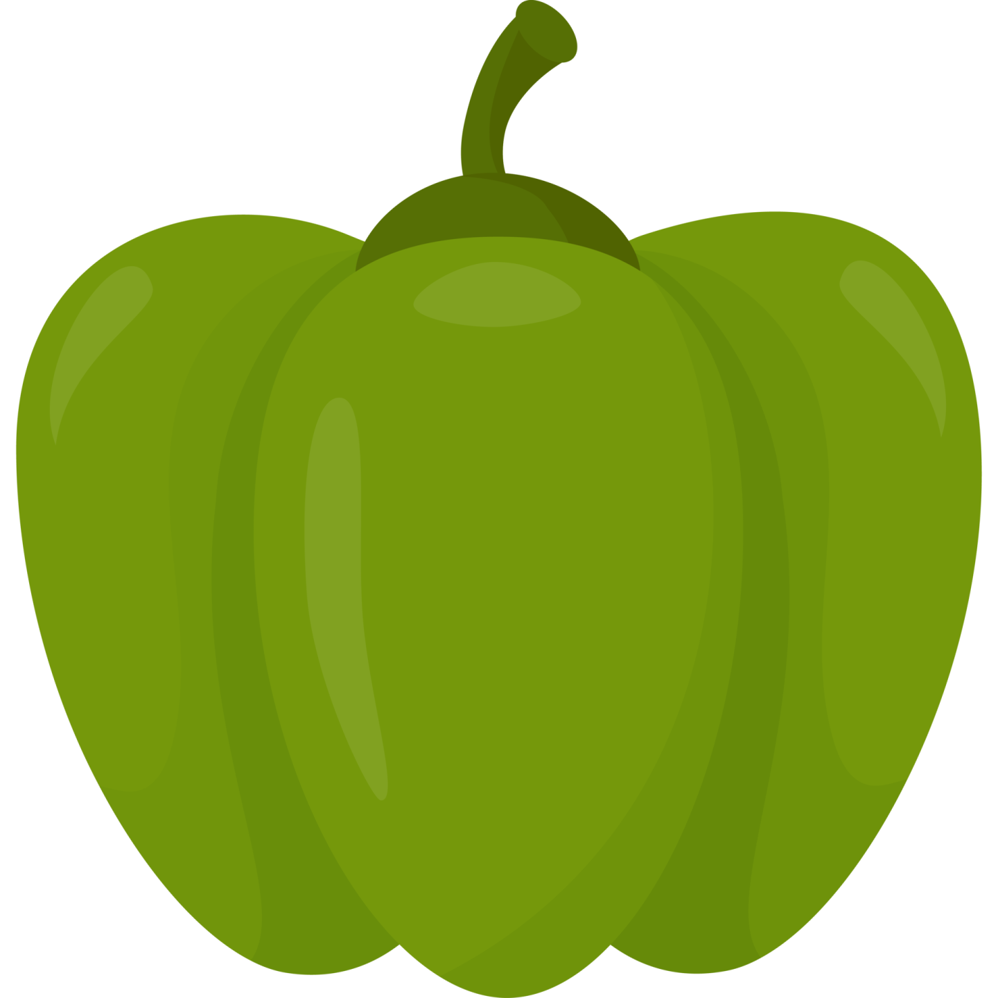 a green pepper on a white background