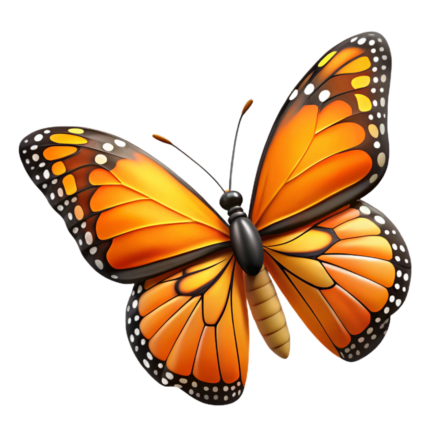 a monarch butterfly on a white background