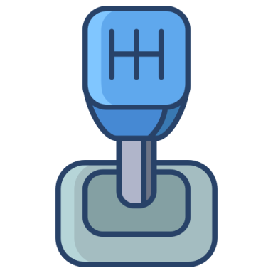 a blue push button on a white background
