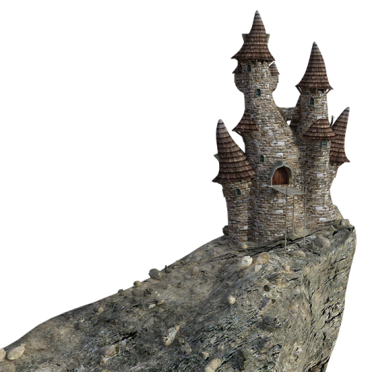 a castle sitting on top of a rock