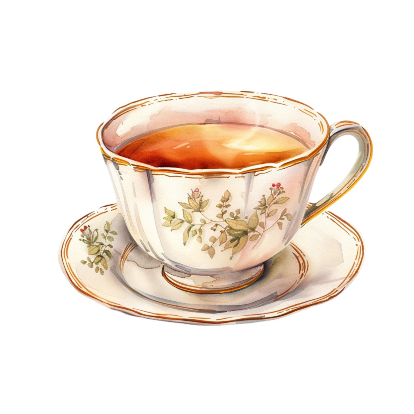 a painting of a cup and saucer