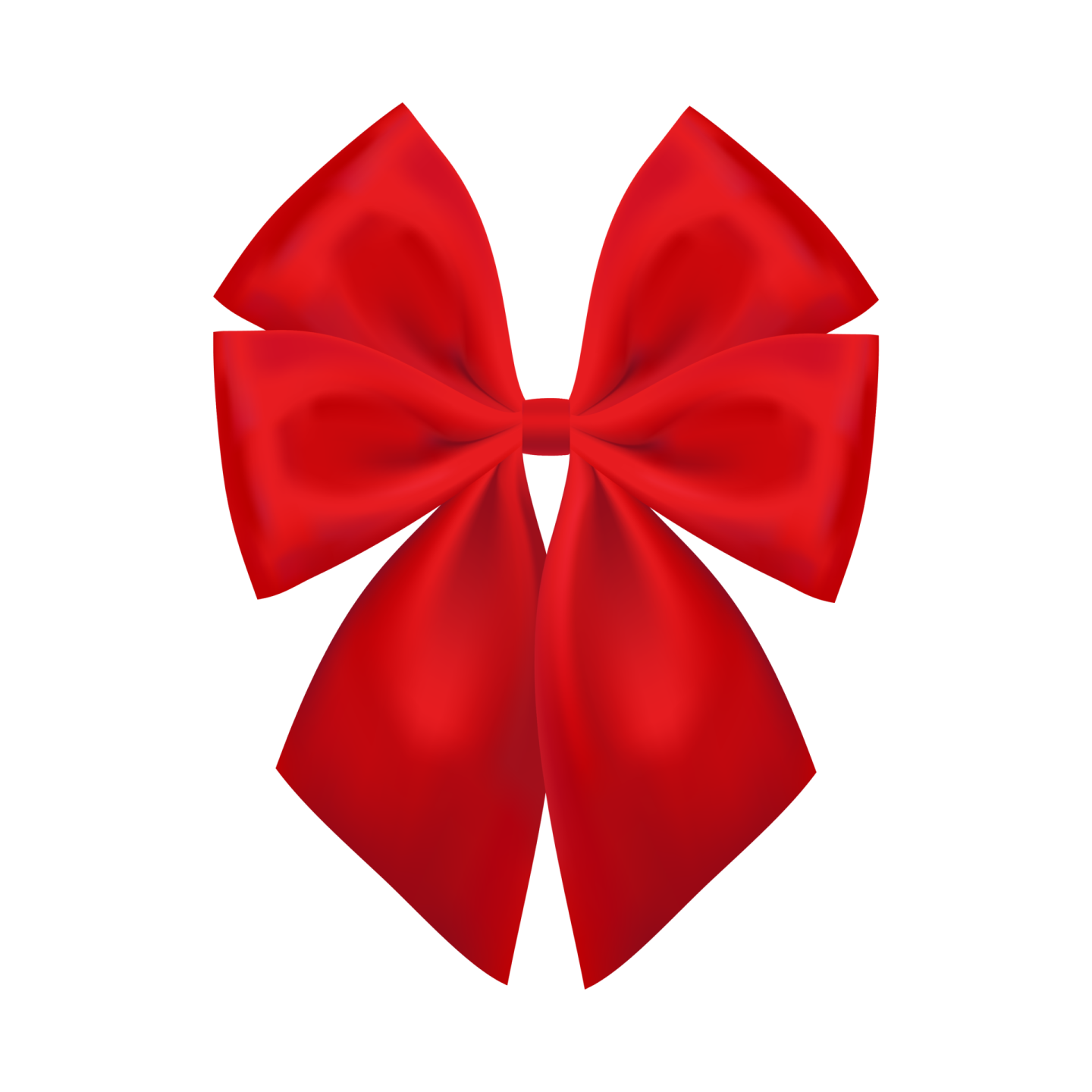 a red bow on a white background