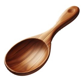 a wooden spoon on a white background