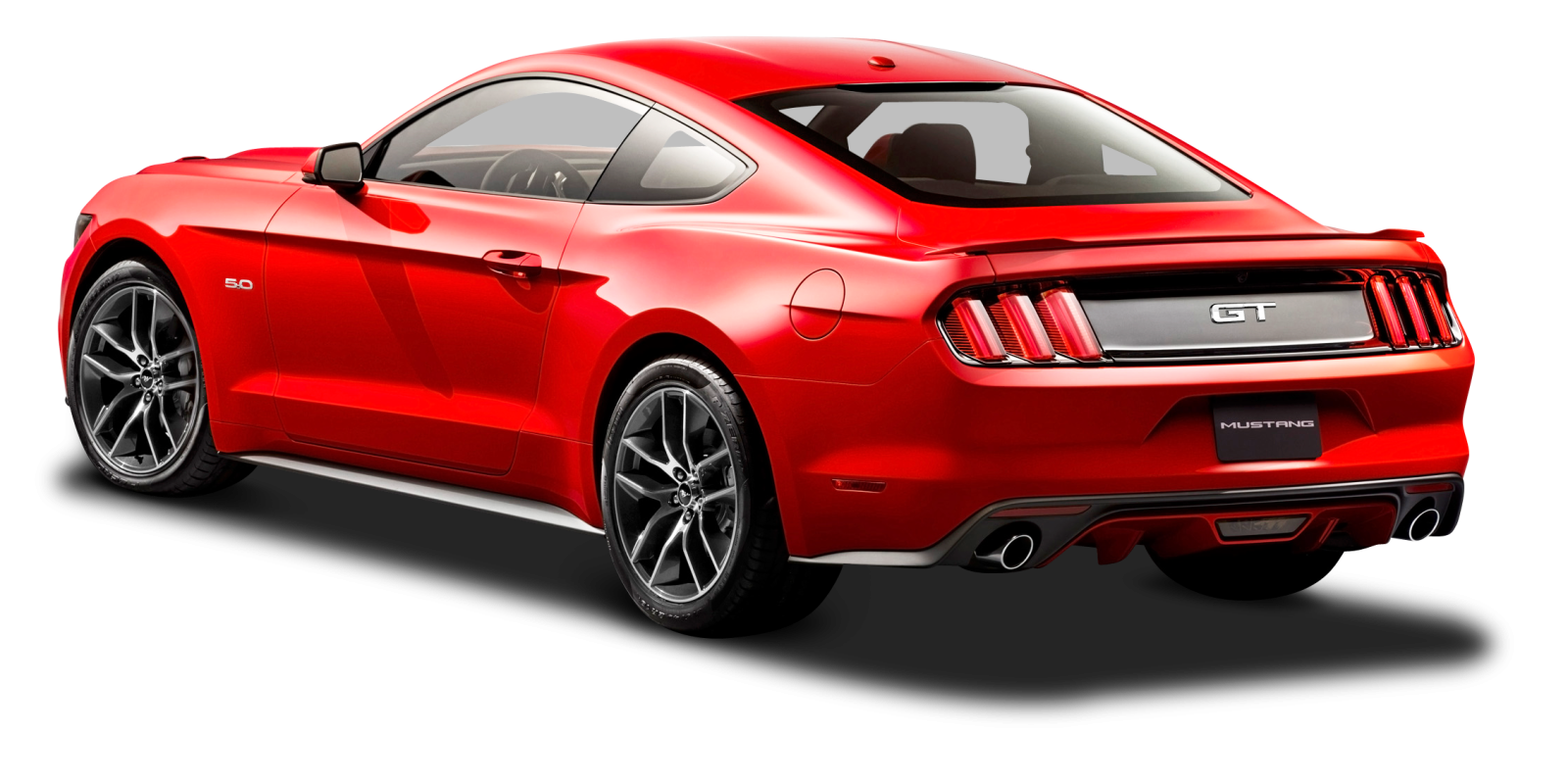 a red mustang car on a white background