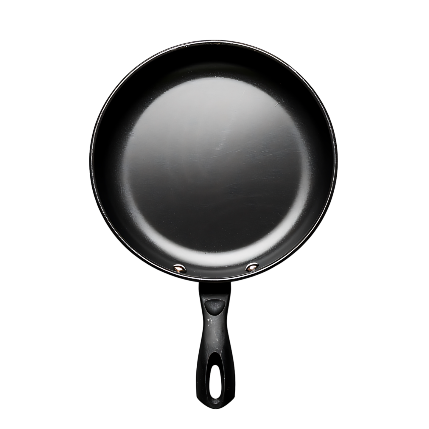 a black frying pan on a white background