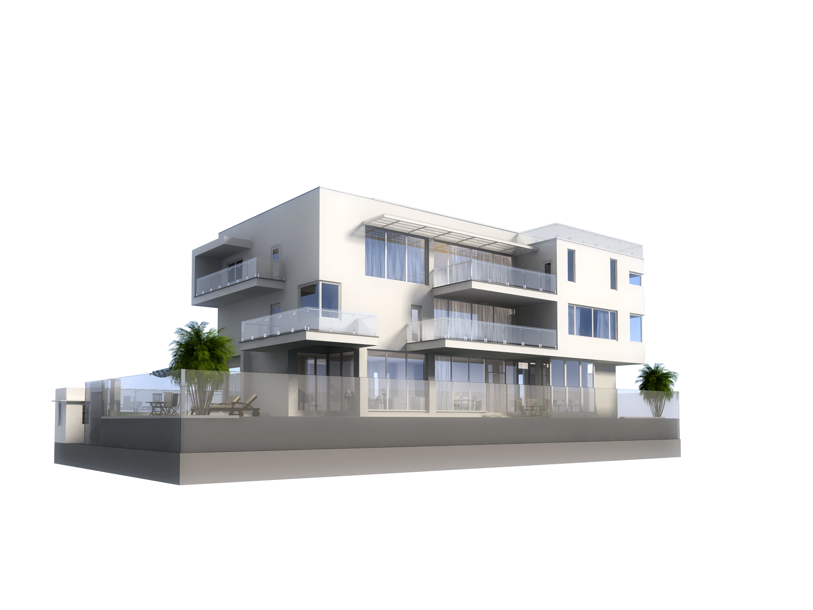 a 3d rendering of a modern house