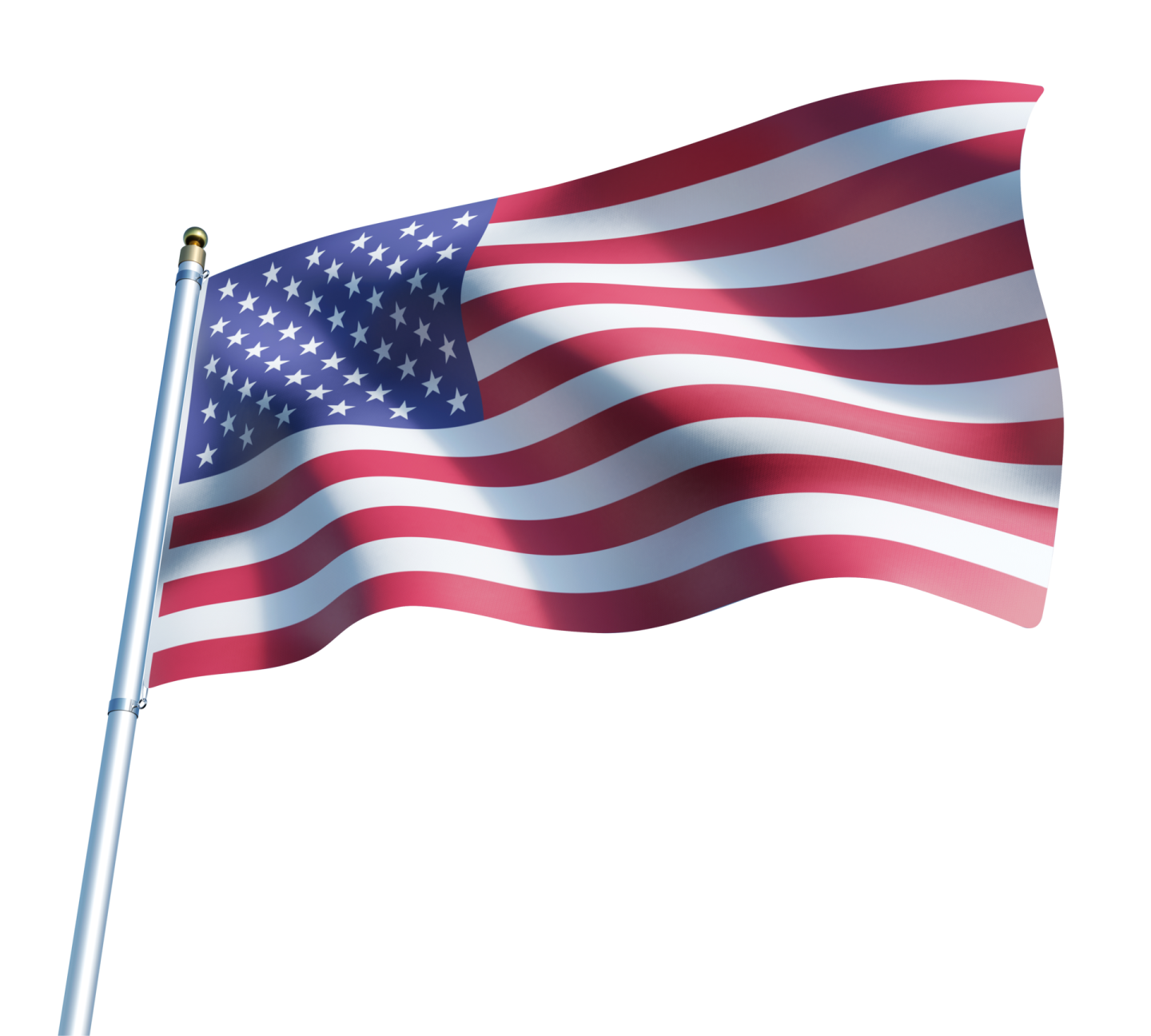 an american flag waving in the wind