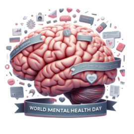 a brain with the words world mental day