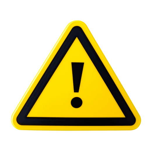 a yellow and black triangular warning sign