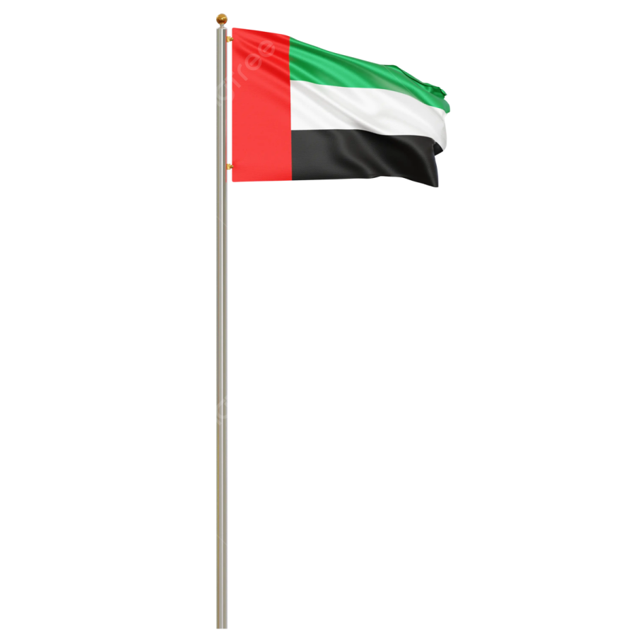 the uae flag on a white background